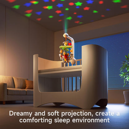 TUMAMA Crib Mobile with Music and Lights, Baby Mobile Cute Bee Crib Toys Hanging, Remote Control