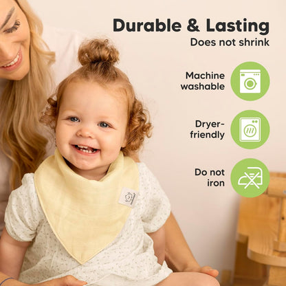 8-Pack Muslin Baby Bibs for Boys, Girls - Muslin Bandana Drool Bibs for Baby Girl & Boy, Drooling