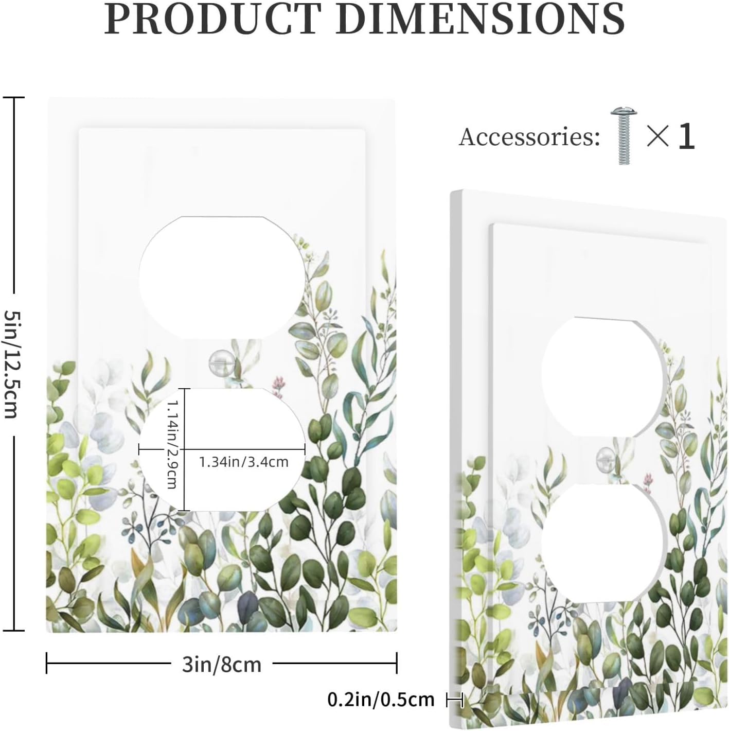 Green Eucalyptus Leaf Plant Herbs Springnature Outlet Covers 1 Gang Duplex Light Switch Cover