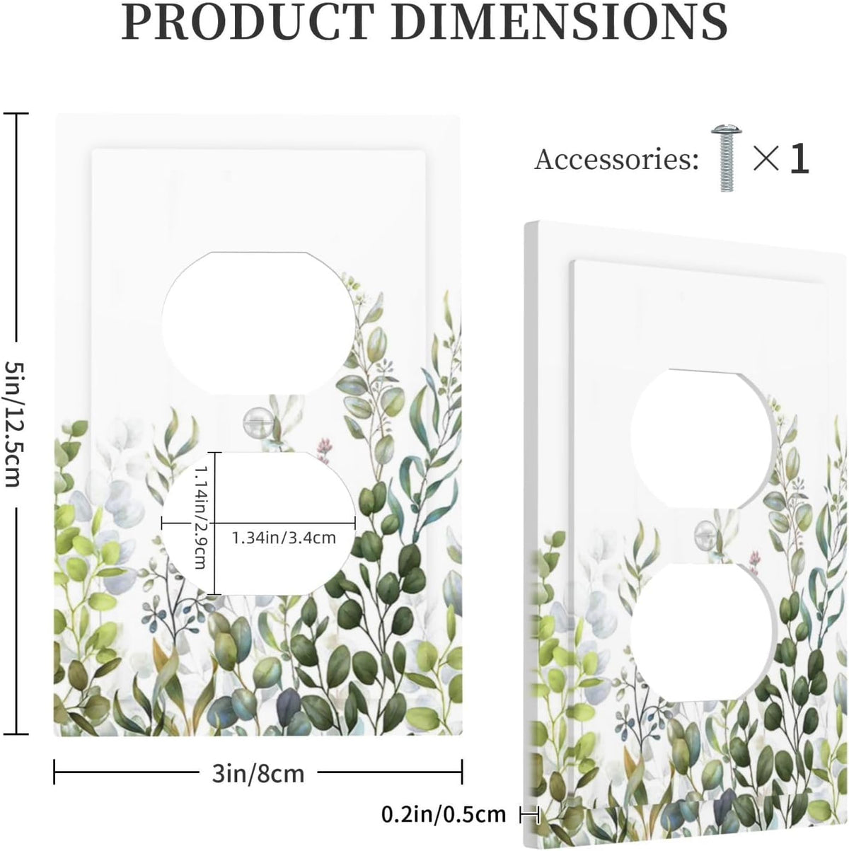 Green Eucalyptus Leaf Plant Herbs Springnature Outlet Covers 1 Gang Duplex Light Switch Cover