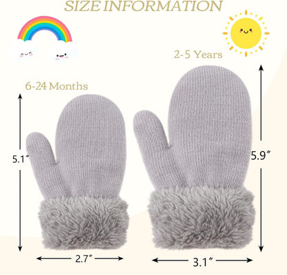 PESAAT Baby Girl Mittens Fleece Toddler Boy Mittens Warm Kids Winter Gloves Unisex Cold Weather
