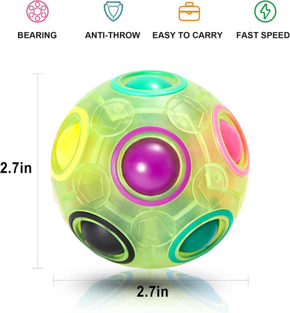 Vdealen Magic Rainbow Puzzle Ball, Fidget Ball Puzzle Brain Teaser Fidget Toy for Boys & Girls