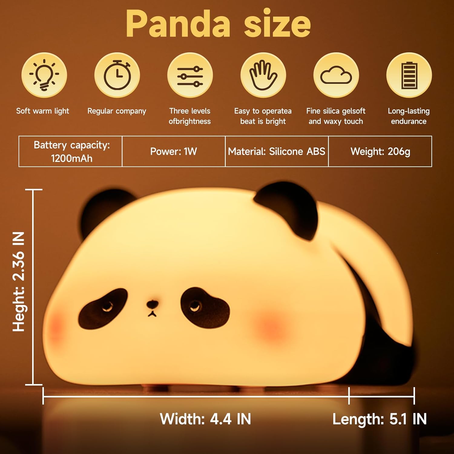 Cute Duck Lamp,Fun Lying Flat Duck/Chicken/Pig/Rabbit/Panda Night Light,LED Squishy Animal Novelty