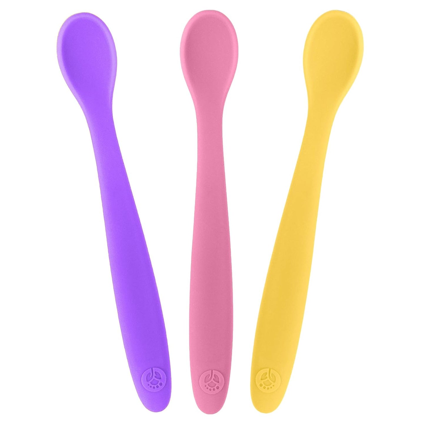 WeeSprout Silicone Baby Spoons - First Stage Infant Feeding Utensils With Soft-Tip, Bendable