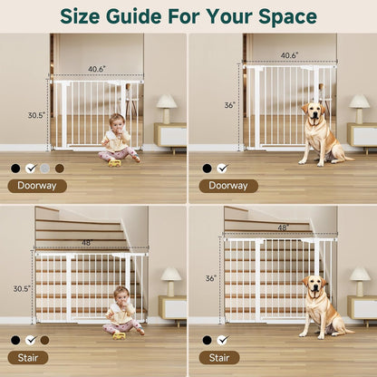 Cumbor 29.7-48" Baby Gate for Stairs, Mom's Choice Awards Winner-Dog Gates for Doorways, Auto Close