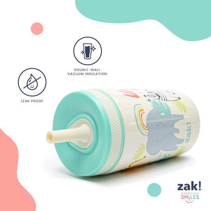 Zak Designs Campout and Camping Kelso Tumbler Set, Leak-Proof Screw-On Lid with Straw, Bundle for