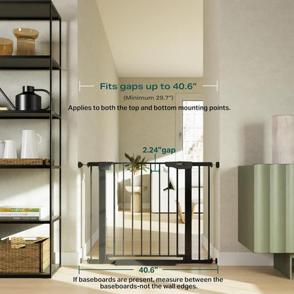 Cumbor 29.7-40.6" Baby Gate for Stairs, Baby Essential Safety Gate, Mom's Choice Awards Winner-Dog