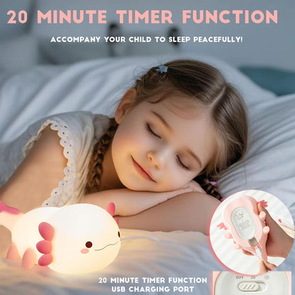 Axolotl Night Light for Kids,Cute Axolotl lamp Gifts Rechargeable light Table Lamp Bedside Lamp,LED