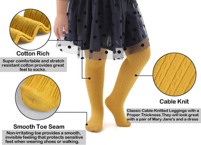 EPEIUS Baby Girl Tights Thick Cable Knit Leggings Stockings Cotton Pantyhose for Newborn Infant