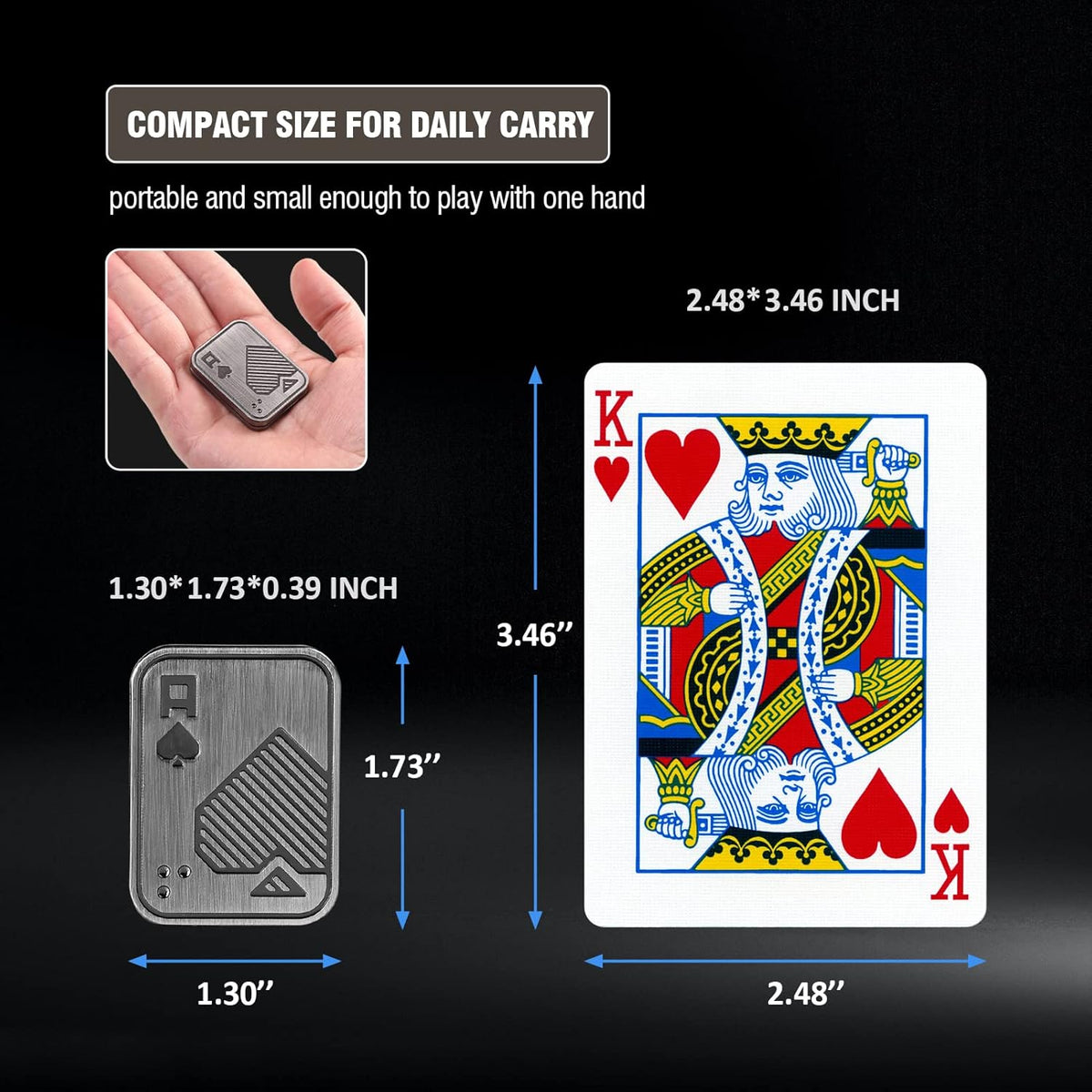 Fidget Toys Adults, EDC Metal Fidget Slider, Magnetic Poker Push Card, Adult Fidget Toy for Anxiety