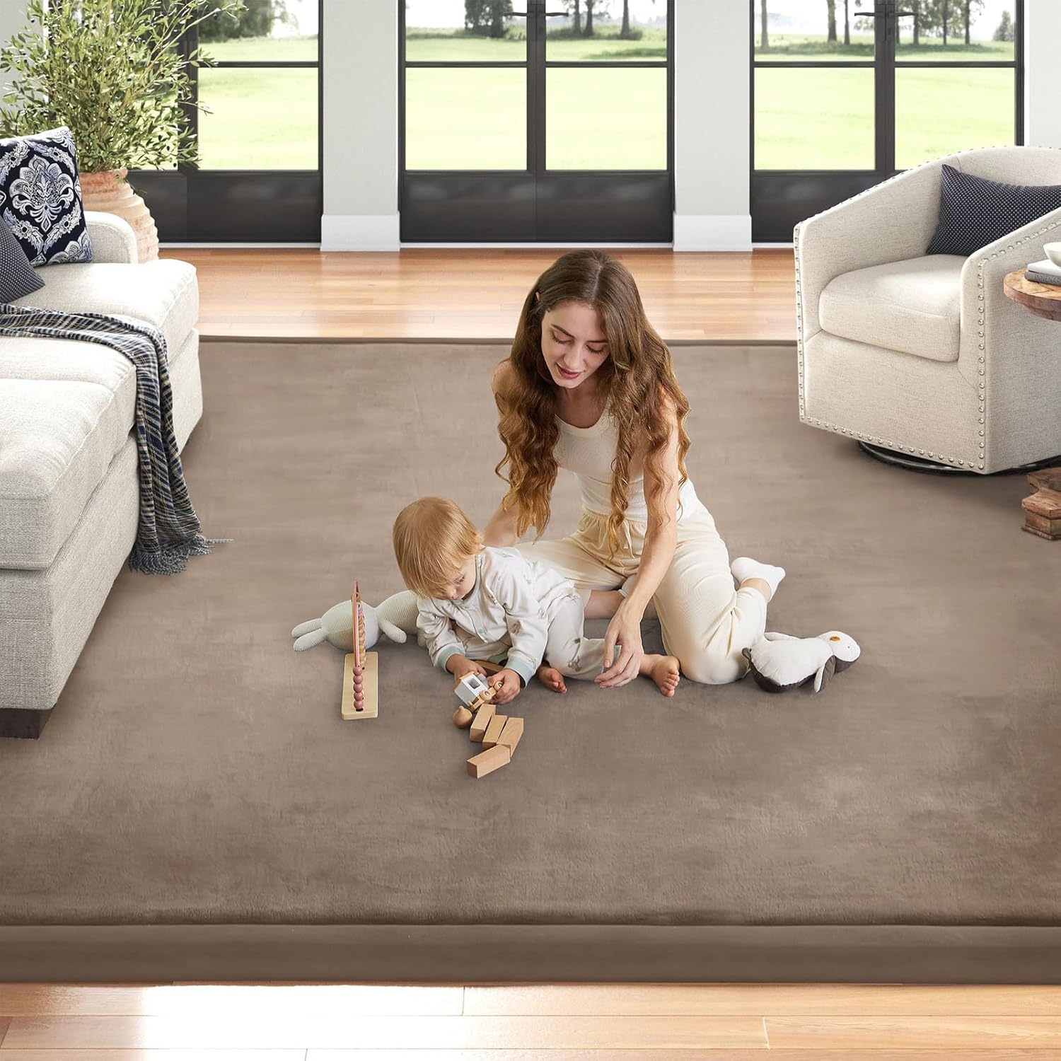 Baby Play Mat for Floor Tummy Time Mat Nursery Rug Muscle Mat Area Rug Playroom Rug Tatami Mat