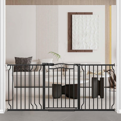 Fairy Baby 62.5"-71.6" Extra Wide Long Pet Dog Gate for The House, Baby Safety Child Gate for