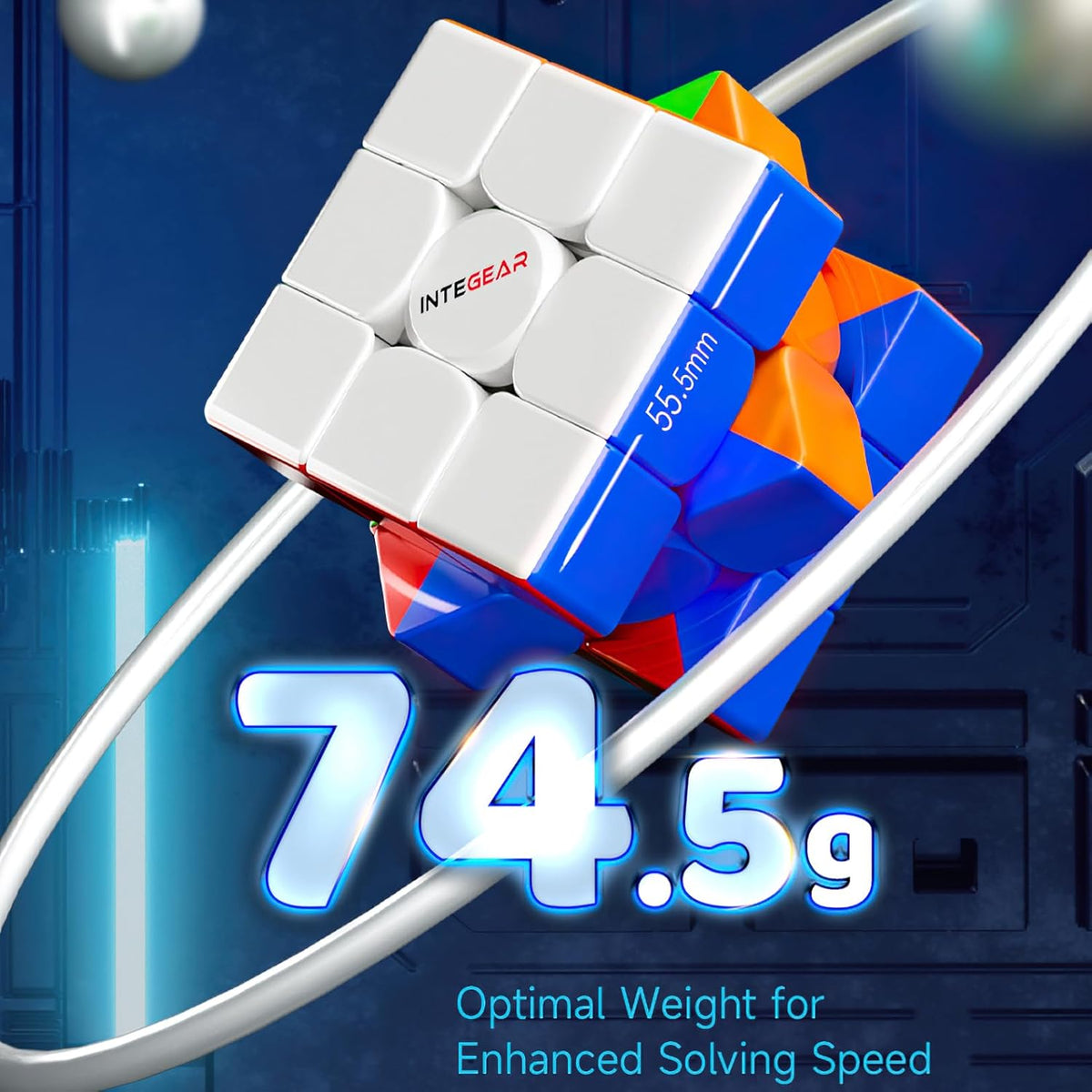 Full Size 56mm Magnetic Speed Cube Stickerless 3x3 Easy Turning and Smooth Play Durable Puzzle Cube