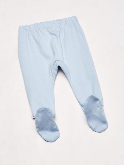 HonestBaby 3-pack Footed Pants Roomy Fit Pull on Bottoms 100% Organic Cotton for Infant Baby Boys