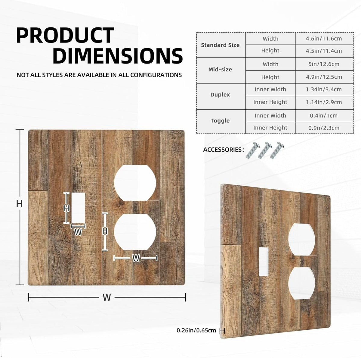 Wallplates Retro Rustic Brown Wood Grain 1 Toggle 1 Duplex Switch Plate Electrical Gfci Faceplate
