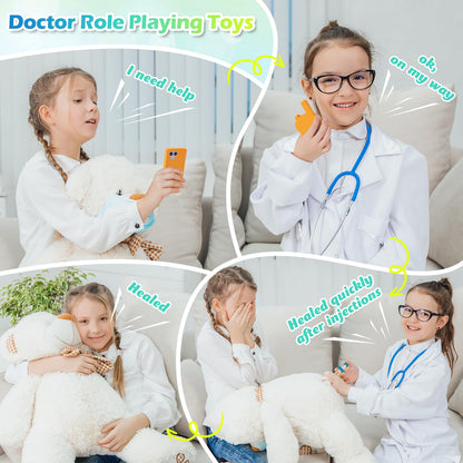 Sundaymot Doctor Kit for Kids, 34 Pcs Pretend Playset for Toddlers, Doctor kit for Toddlers 3-5