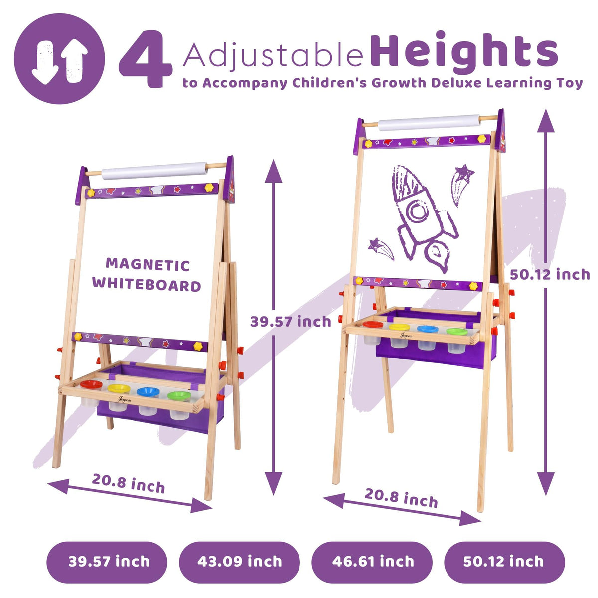 Joyooss Art Easel for Kids Easel for Toddlers,Adjustable Standing Wooden Toddler Easels Kid