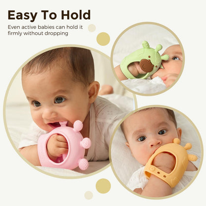 Momcozy Baby Teether Toys | Food Grade Silicone Teether Baby Toys | Yellow