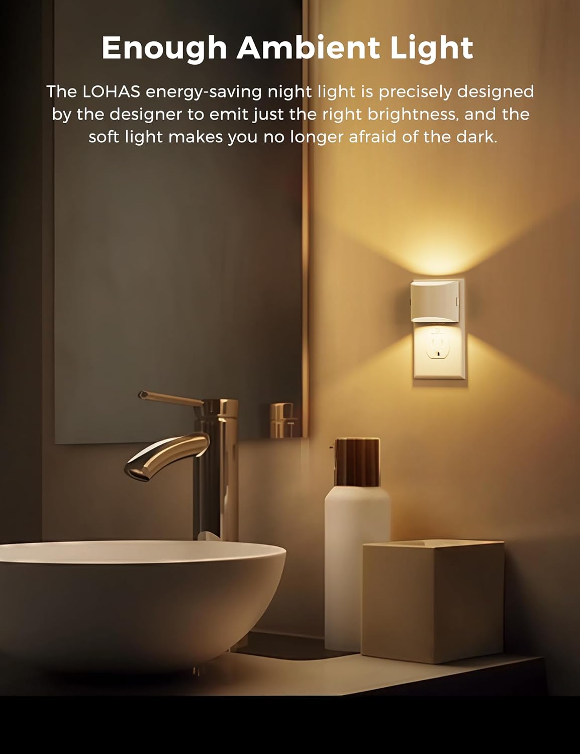 L LOHAS LED Night Lights Plug into Wall, Dimmable Night Light with 3 Level Brightness, 3000K Soft