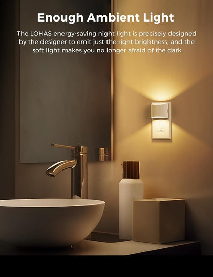 L LOHAS LED Night Lights Plug into Wall, Dimmable Night Light with 3 Level Brightness, 3000K Soft