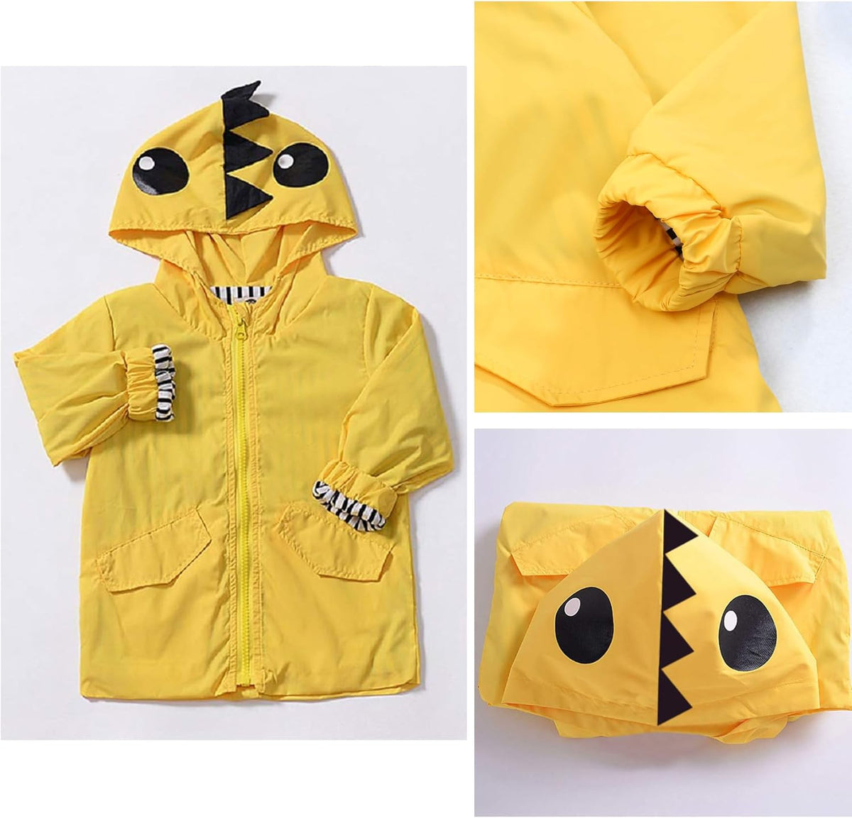 Toddler Baby Boy Girl Duck Rain Jacket Cute Cartoon Yellow Raincoat Hoodie Kids Coat Fall Winter