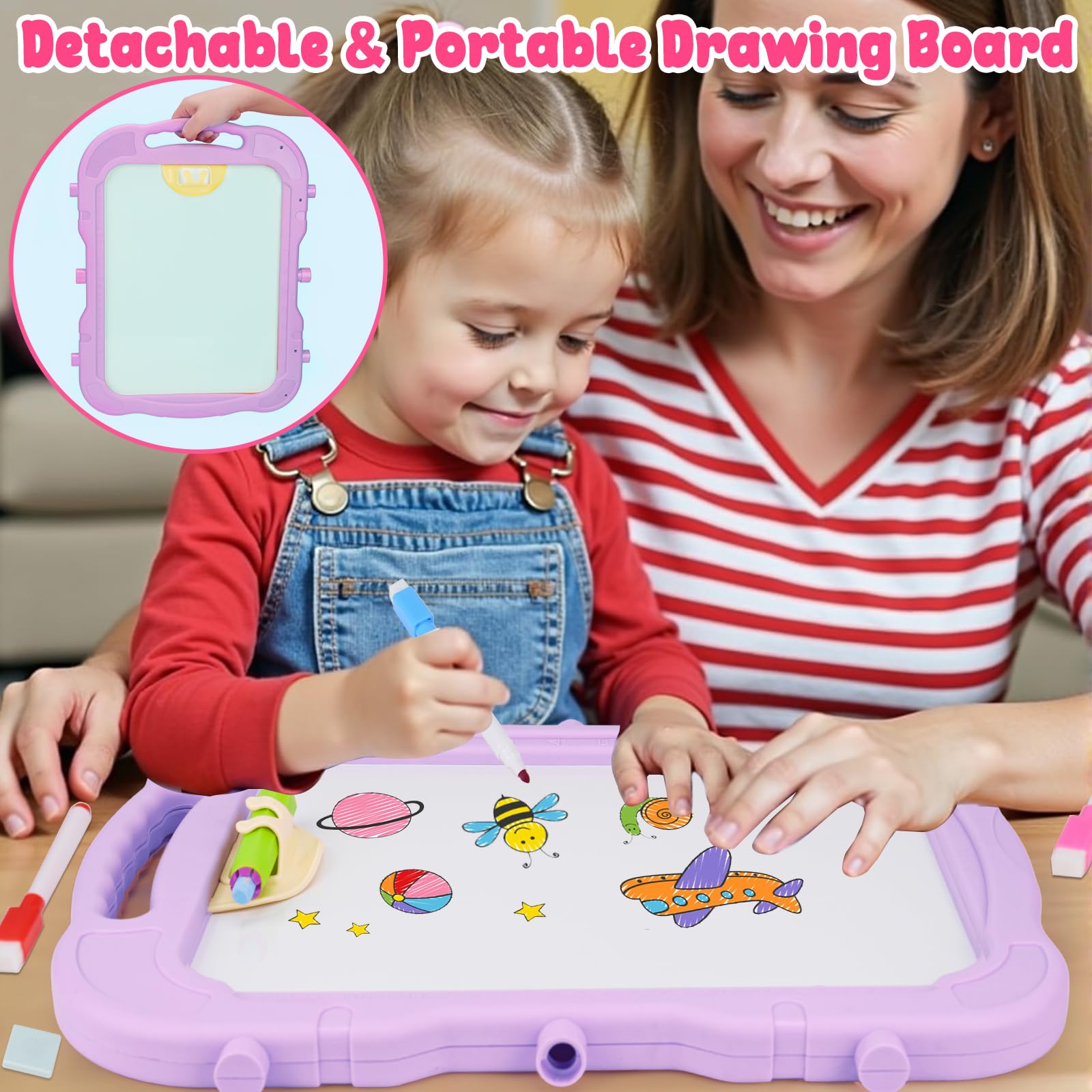 Toddlers Art Easel KidMagnetic White Board Chalk Board Toys 3 4 5 Year Girl Birthday Gifts