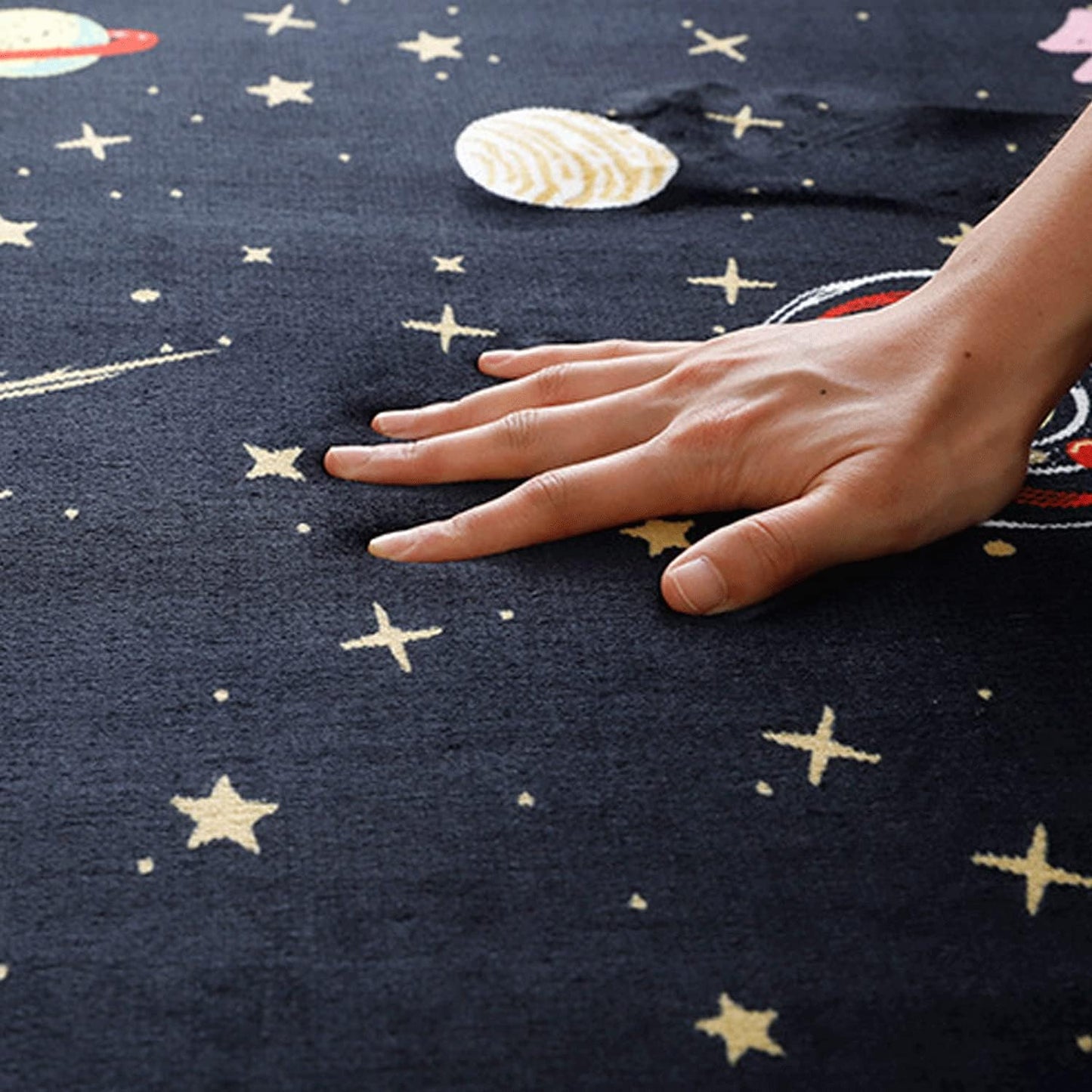 Loartee Coral Velvet Area Rug - 1" Thick Memory Foam Baby Play Mat, Washable Toddler Carpet, Home