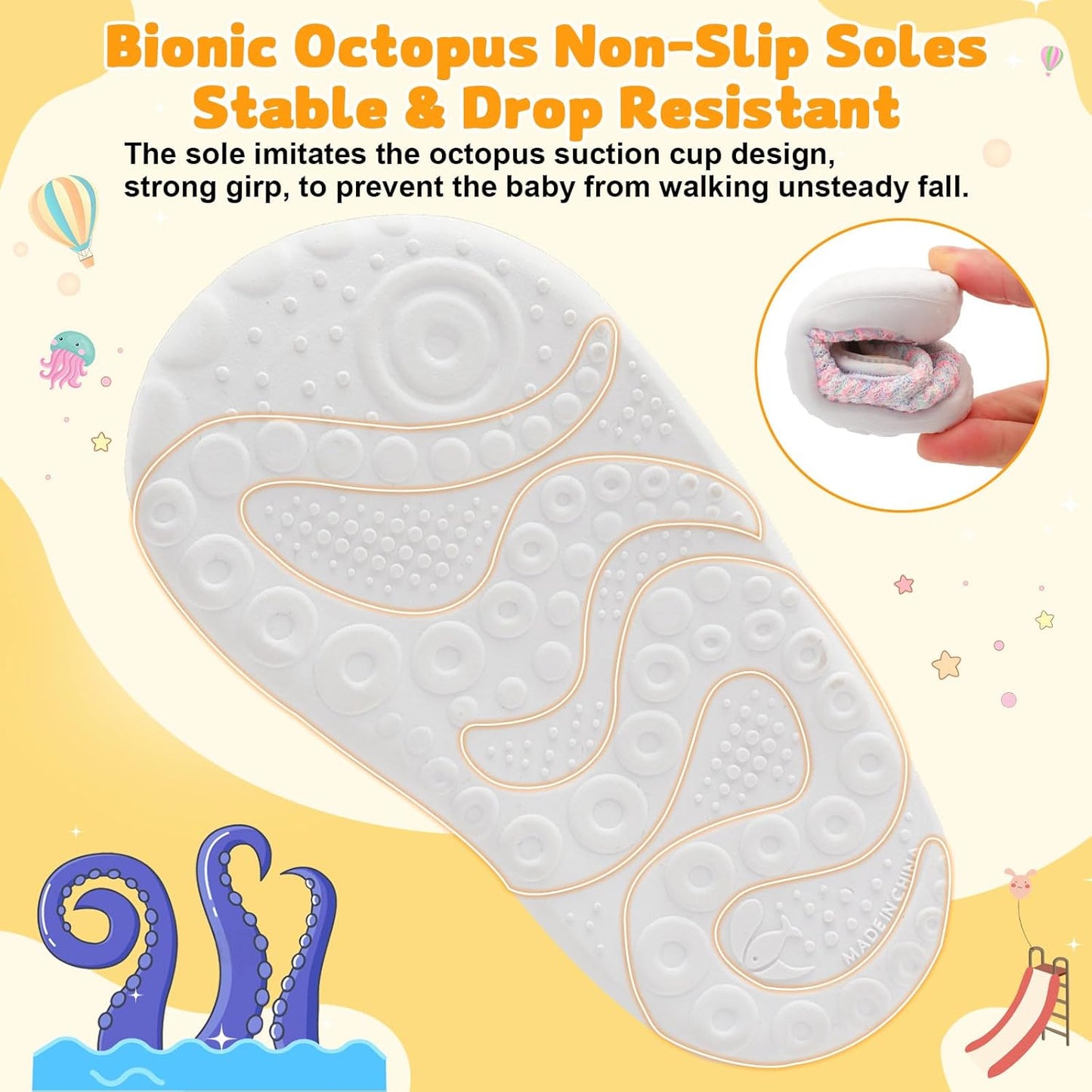 FEETCITY Baby First Walking Shoes Wide Baby Shoes Infant Sneakers Newborn Crib Shoe Barefoot