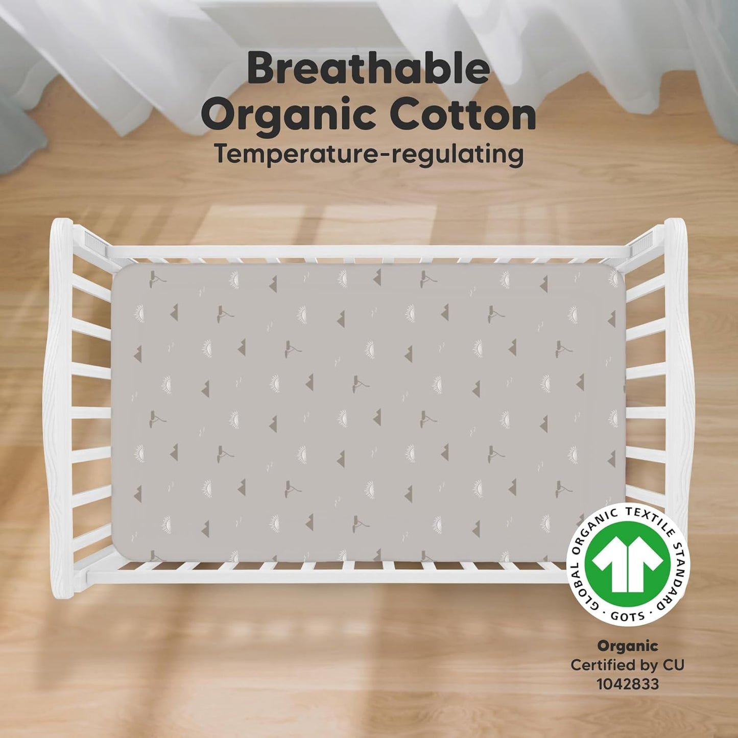 KeaBabies 2-Pack Organic Crib Sheets for Boys, Girls - 52x28 Fitted Crib Mattress Sheet Neutral