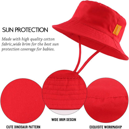 JANGANNSA Cotton Baby Sun Hat Infant Toddler Boys Girls Bucket Hats Summer Sun Protection Kids