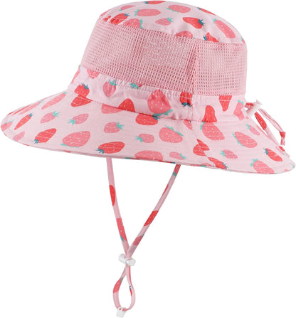 Home Prefer UPF50+ Wide Brim Sun Hat Boys Girls Sun Protection Hat Zoo Beach Swim Safari Bucket Hat