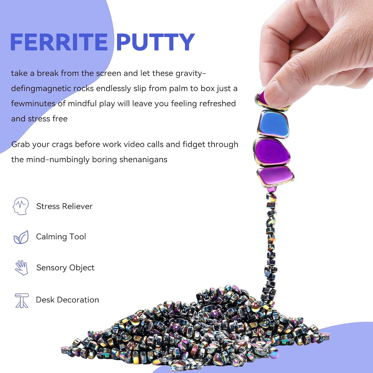 Magnetic Balls Fidget Toys Adults 600 PCS Mini Magnetic with Four Big Magnetic Putty Desk