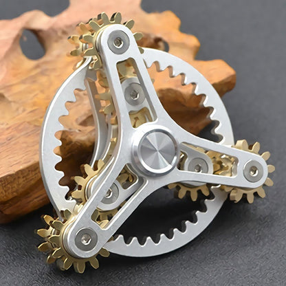 Pure Brass Fidget Spinner Gears Linkage Fidget Toy Metal DIY Hand Spinner Spins Long Time EDC Focus