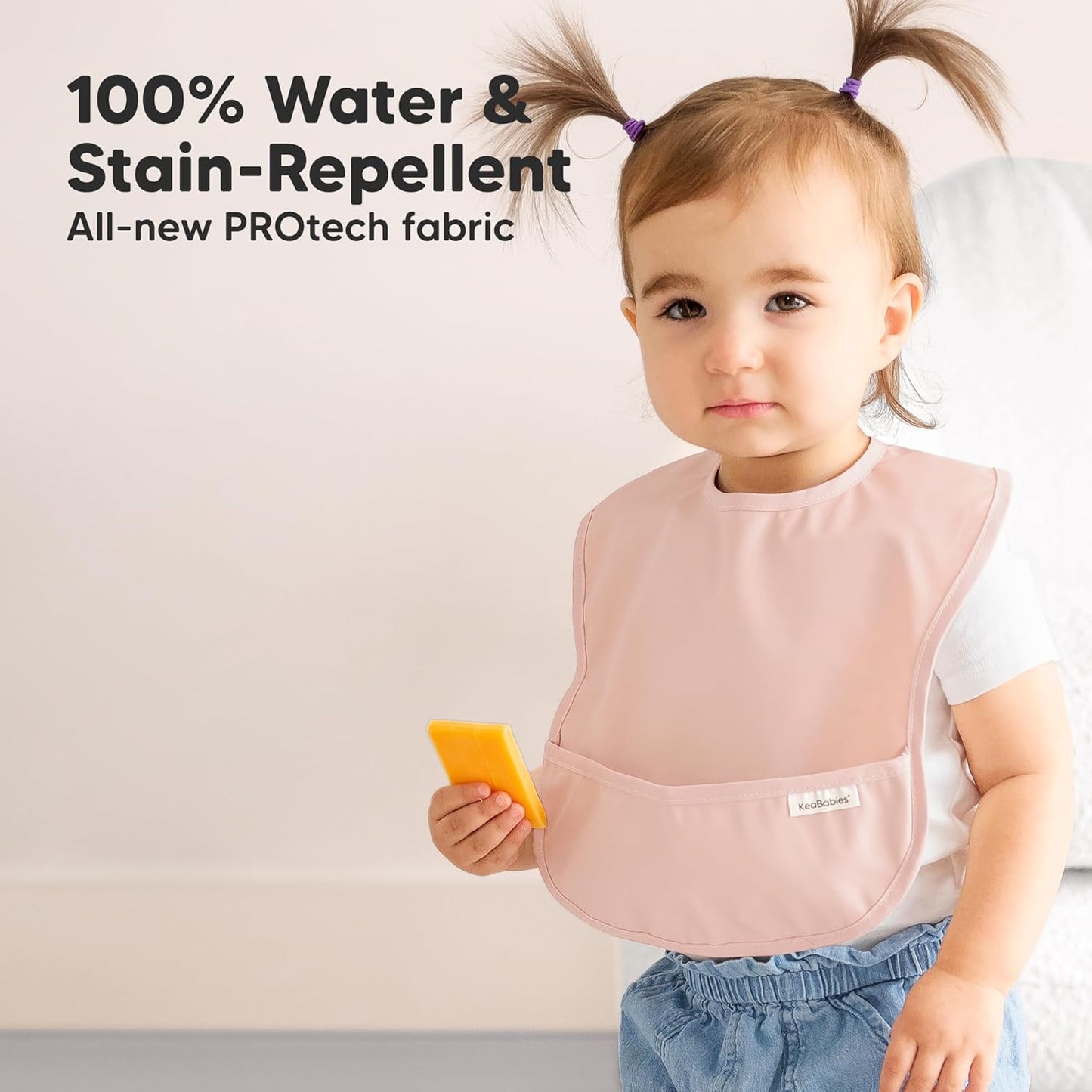 3-Pack Waterproof Baby Bibs for Eating - Lightweight Toddler Feeding Bibs with Large Food Catcher