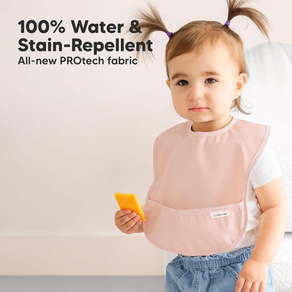 3-Pack Waterproof Baby Bibs for Eating - Lightweight Toddler Feeding Bibs with Large Food Catcher