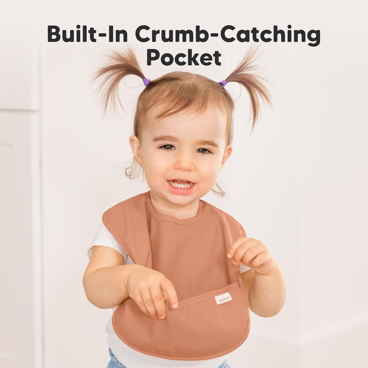 3-Pack Waterproof Baby Bibs for Eating - Lightweight Toddler Feeding Bibs with Large Food Catcher