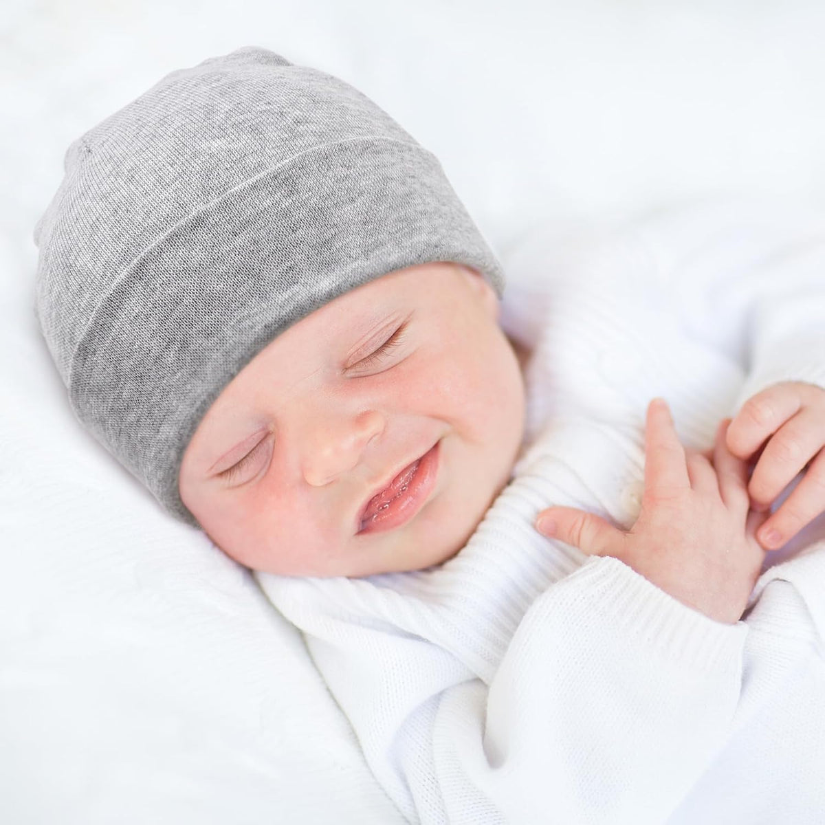 DRESHOW BQUBO 4 Pieces Baby Beanie Newborn Toddler Soft Cute Knit Hat Hospital Hats for Baby Boys