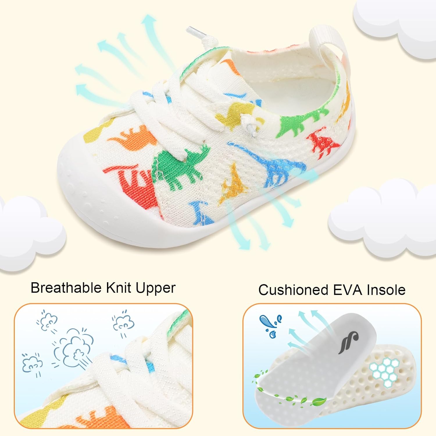 JIASUQI Baby Shoes for Toddler Boys Girls Sneakers Slip on Walking Shoes for Babies