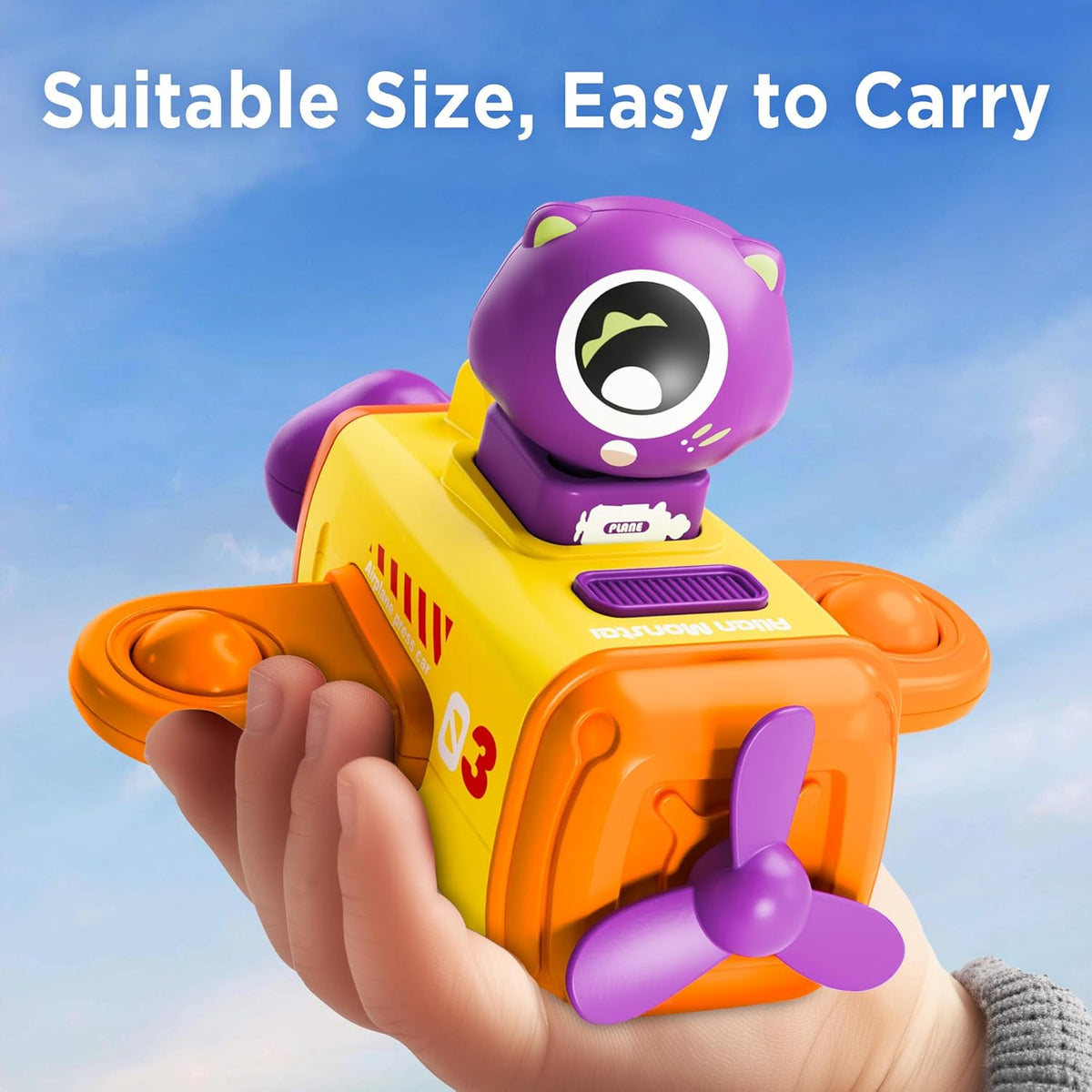 iPlay, iLearn Press to Go Car Toys for Toddlers 1-3, Baby Airplane Race Cars, Infant Push Go Play