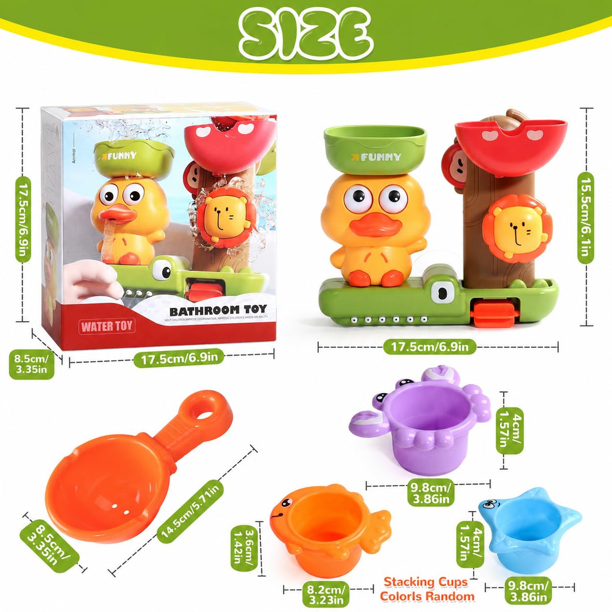 Toddler Bath Toys for Kids Ages 1-3 Waterfall Bathtub Toys for Toddlers 2-4