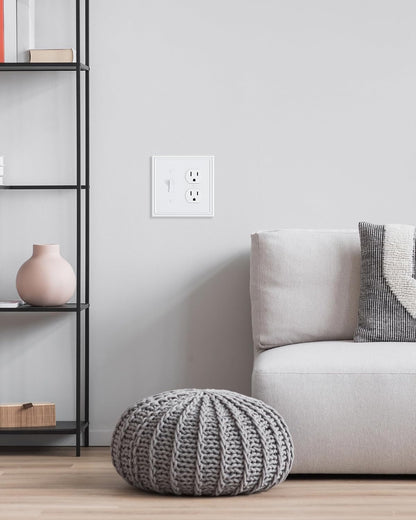 2-Pack Combo Toggle/Duplex Light Switch Cover Plate, Pure White Wall Outlet Cover Plate, Decorative