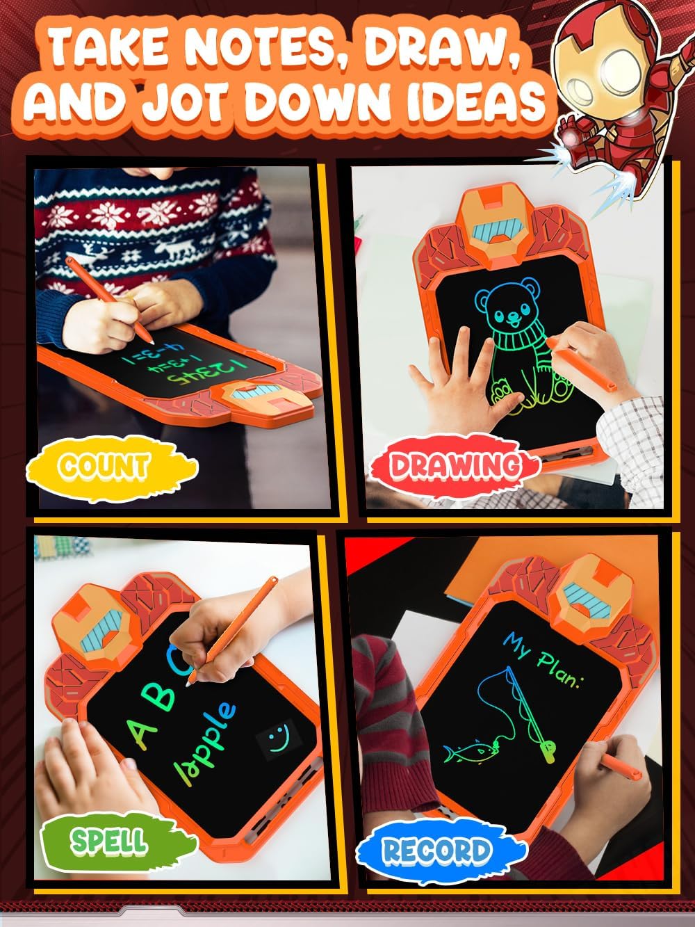 LCD Writing Tablet Doodle Board 10 Inch, Colorful Drawing Pad, Electronic Drawing Tablet, Drawing