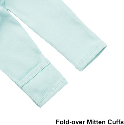 Aablexema 3-Pack Organic Cotton Baby Footless Pajamas with Mitten Cuffs, 2-Way Zipper Romper