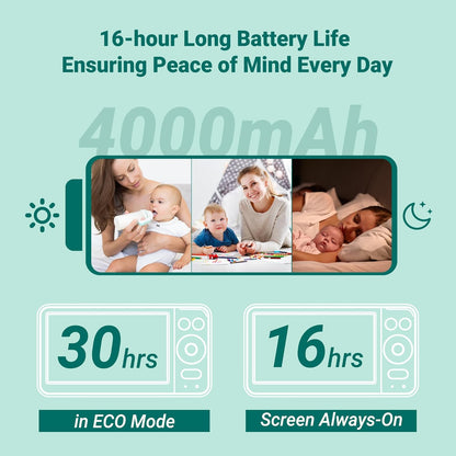 Baby Monitor with Camera and Audio,6" IPS Screen Baby Camera Monitor with 30H Battery,1000ft