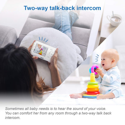 VTech VM5463-2 Baby Monitor 5" Screen with 2 Cameras, Pan-Tilt- Zoom, Night Light, Glow On The
