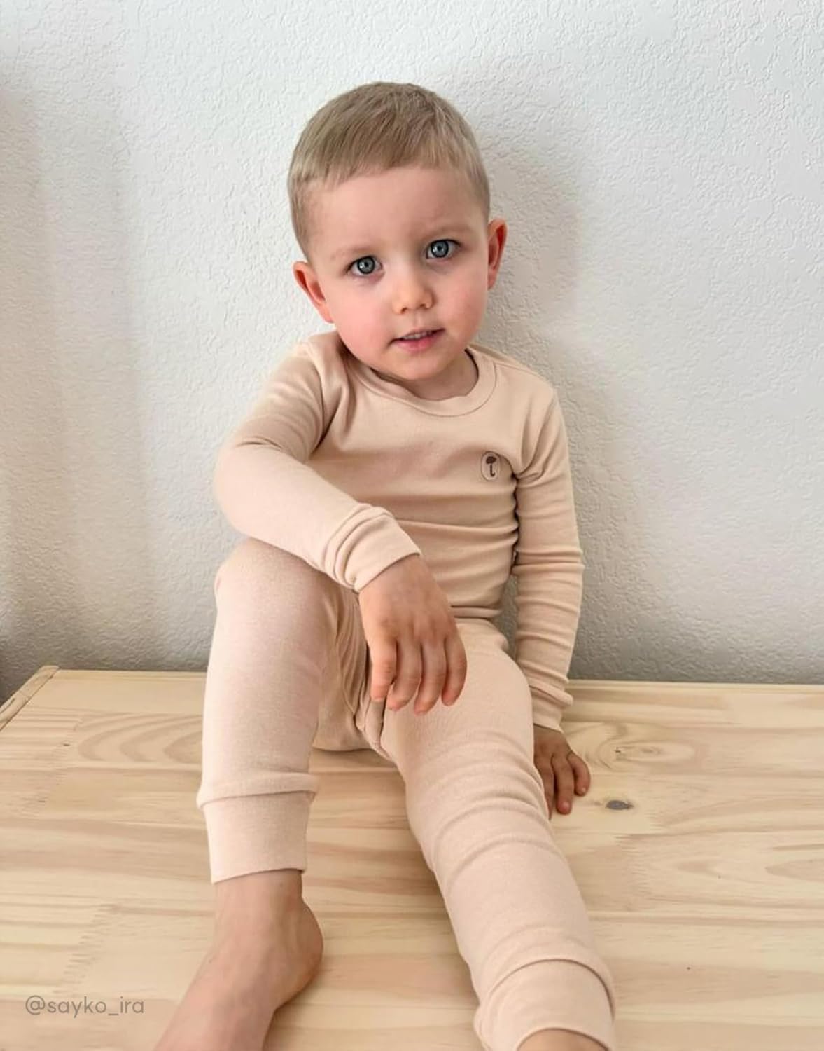 moimoln 6M-8Y Modal Cotton Solid Soft Breathable Baby Toddler Boys Girls Snug fit Pjs Long Sleeve