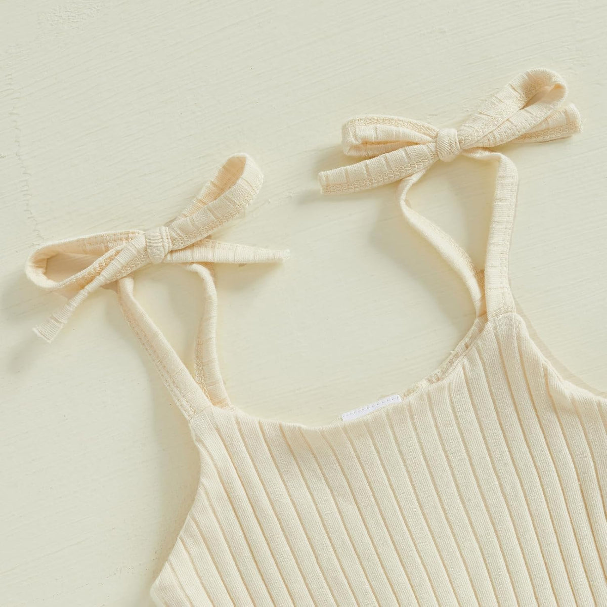 Newborn Infant Baby Girl Romper Ribbed Knit Sleeveless Spaghetti Strap One Piece Jumpsuit Bodysuit