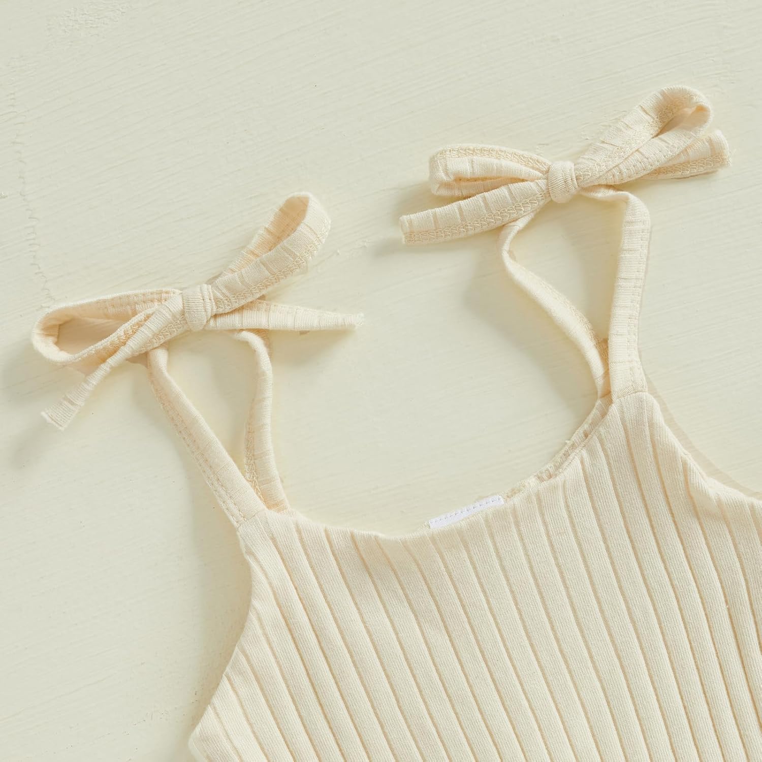 Newborn Infant Baby Girl Romper Ribbed Knit Sleeveless Spaghetti Strap One Piece Jumpsuit Bodysuit