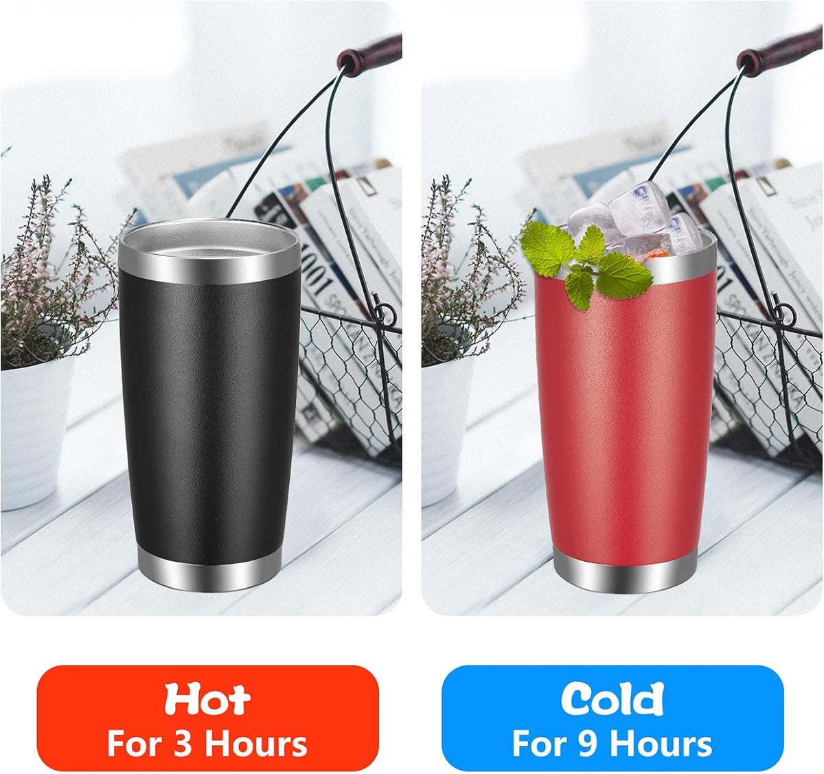 VEGOND 20oz Tumbler with Lid and Straw Stainless Steel Tumbler Cup Bulk Vacuum Insulated Double