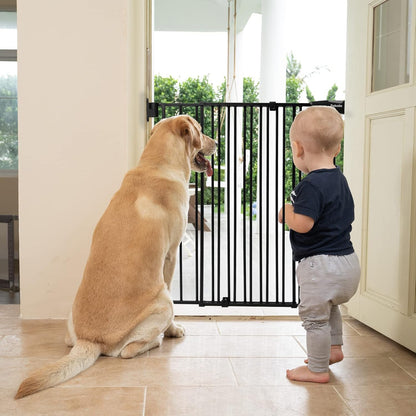 Babelio 34" Extra Tall Baby/Dog Gate with No Threshold Design Walk Thru Door, 26-43" Auto Close